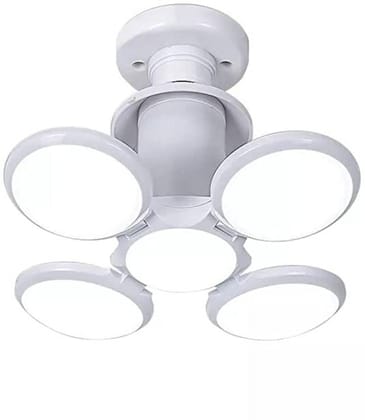SPARKWORLD Foldable LED Football Bulb | Free Size B22 Base | 5 Panel Adjustable Design | 40W High Brightness White Light | Colour: FootBall Bullb SPARKWORLD Foldable LED Football Bulb | Free Size B22 Base | 5 Panel Adjustable Design | 40W High Brightness White Light | Colour: FootBall Bullb