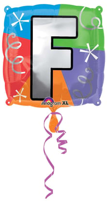 Letter F Quad Shaped Balloon - Helium Quality - 18 inches - 1PC