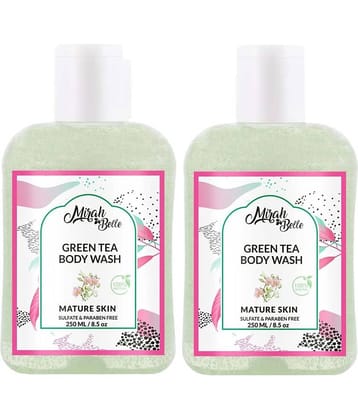 Mirah Belle Green Tea Body Wash Anti - Aging - Kills Virus, Germs and Bacteria Body Wash 500 mL Pack of 2