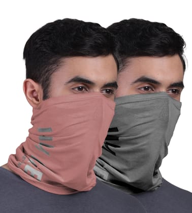FREECULTR Unisex Bamboo Bandana, Anti Microbial Super Soft & Comfort Fit, Breathable Multipurpose Headband, Face Mask for Dust Protection and Sun - Printed Pack of 2-Charcoal,Cuban Peach FREECULTR Unisex Bamboo Bandana, Anti Microbial Super Soft & Comfort Fit, Breathable Multipurpose Headband, Face Mask for Dust Protection and Sun - Printed Pack of 2-Charcoal,Cuban Peach