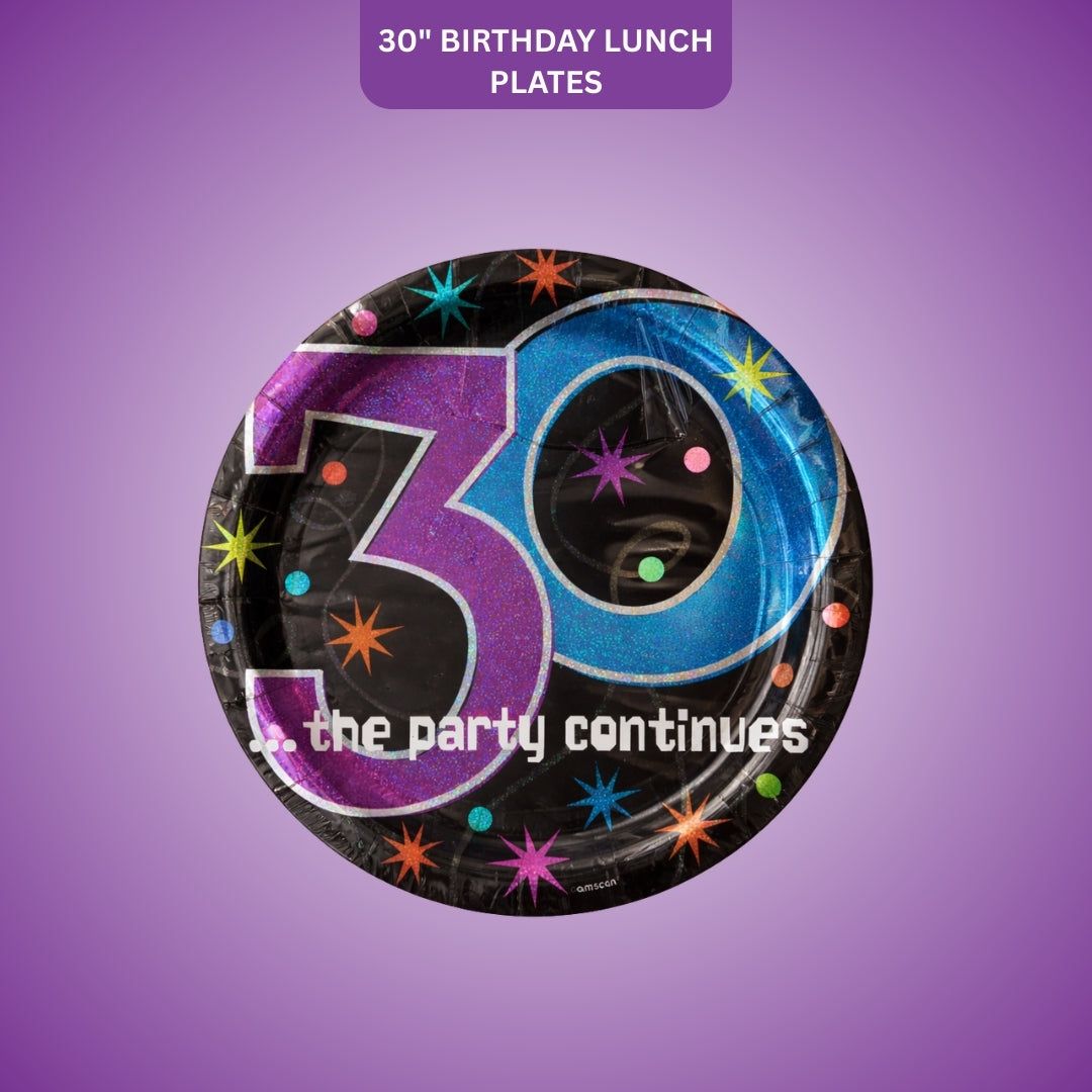 30" BRTHDAY LUNCH PLATES