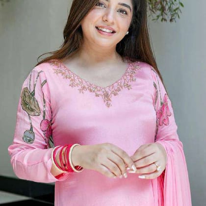 Luxury Premium Chinon Aline Kurta Set Ready Wear