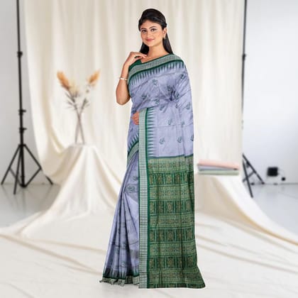 Floral Motifs Bomkai Silk Saree