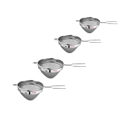 RK Sayti Stainless Steel Conical Strainer Set, 304 Grade Double Mesh, Premium Polish, 4 Sizes (S/M/L/XL) RK Sayti Stainless Steel Conical Strainer Set, 304 Grade Double Mesh, Premium Polish, 4 Sizes (S/M/L/XL)