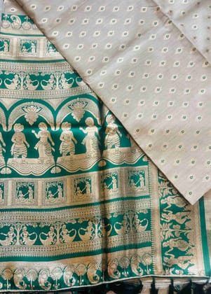 Tissue Banarasi Saree with Temple Zari Motif Tissue Banarasi Saree with Temple Zari Motif