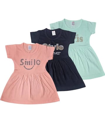 COOLTEES4U Cotton Dress For Girls ( Pack of 3 , Multicolor )
