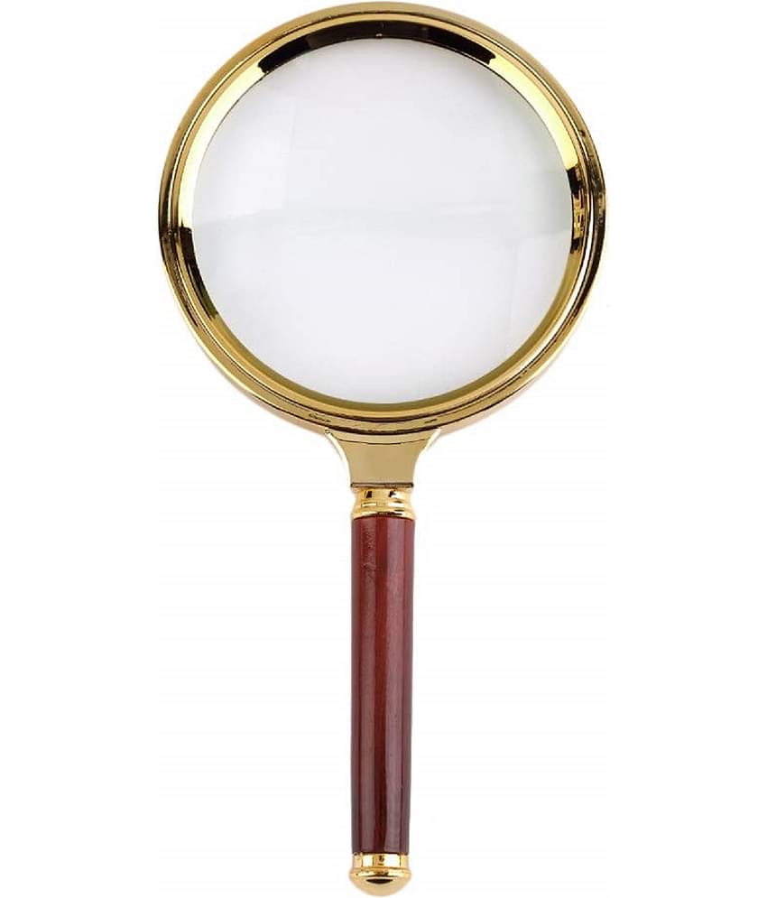 SHB  magnifier 10x Magnification Premium Hand Held Zooming Glass  (Brown & Gold)