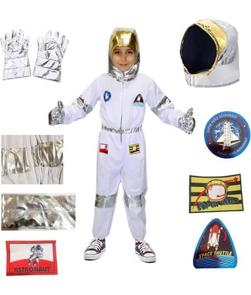 Kaku Fancy Dresses Space Astronaut Cosplay Costume -White, 8-10 Years, For Boys & Girls