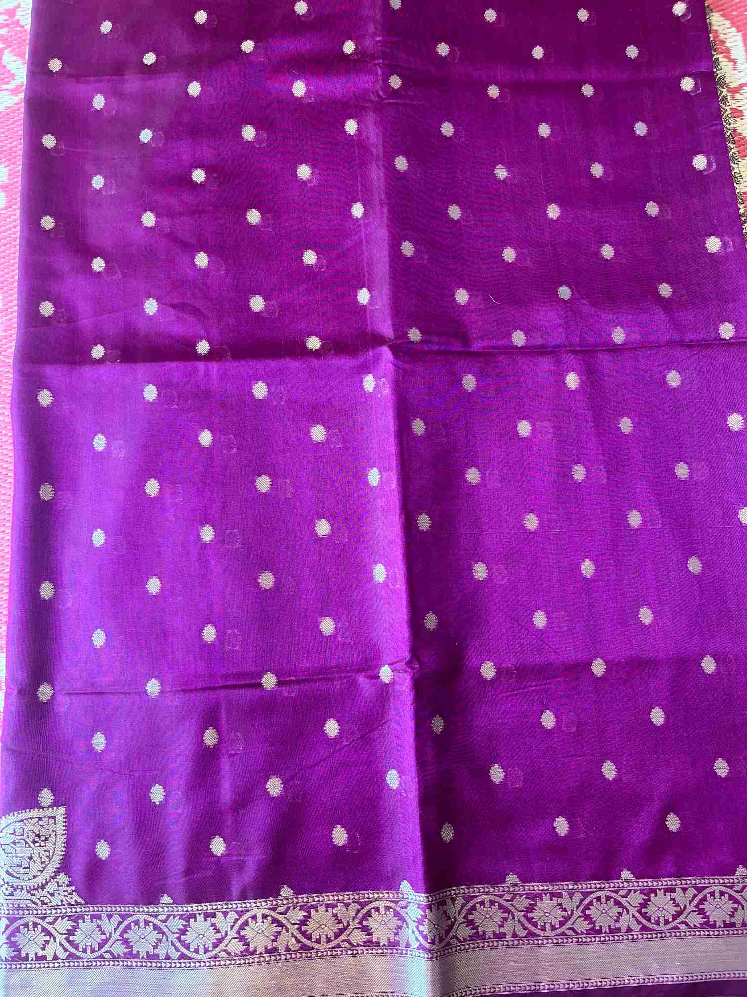 Chanderi Banarasi Silk Saree with Zari Buti