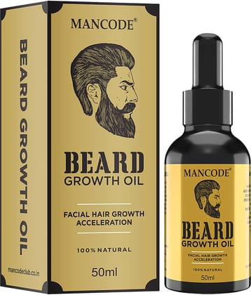Mancode Beard Growth Oil for Men, Enriched with Natural Herbs , Fast Beard growth Oil, 50 ml (Pack of 1)