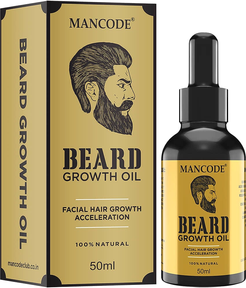 Mancode Beard Growth Oil for Men, Enriched with Natural Herbs , Fast Beard growth Oil, 50 ml (Pack of 1)