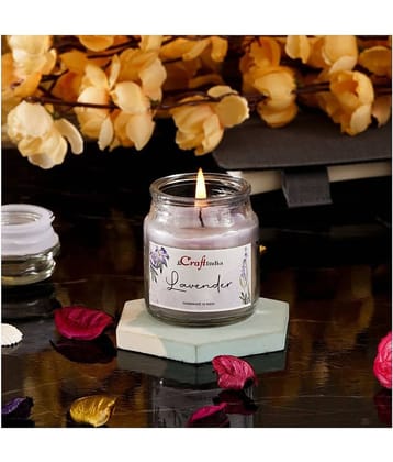 eCraftIndia Purple Lavender Scented Jar Candle