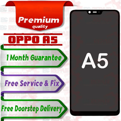 Oppo A5 Combo LCD with Touch Screen for A5  Black (display glass combo folder)