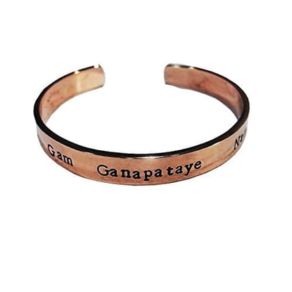 Streetsoul Copper Kada Ganpati/Ganesha Bracelet for Men Hand Crafted Kada Stamped Om Gan Ganapataye Namah Pure Copper Oval Cuff Bracelet Streetsoul Copper Kada Ganpati/Ganesha Bracelet for Men Hand Crafted Kada Stamped Om Gan Ganapataye Namah Pure Copper Oval Cuff Bracelet