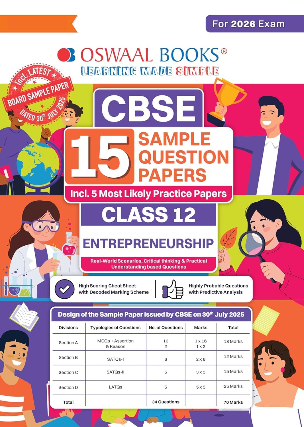 Oswaal CBSE 15 Sample Question Papers Class 12 Entrepreneurship for 2026 Board Exam (As per CBSE Sample Question Paper issued on 30 July 2025)-oswalsp12entrepre [Paperback] Oswaal