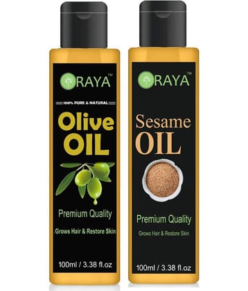 ORAYA 100% Pure Sesame Oil & Olive Oil For Massage Oil- 200 ml