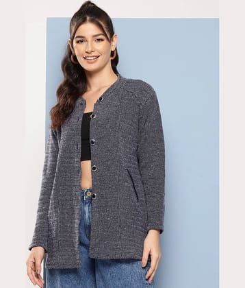 Aarika Women Woollen Round Neck Cardigan ( Black )