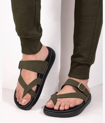 Fentacia Fentacia Men Olive Casual Comfort Sandals Olive Men's Daily Slipper