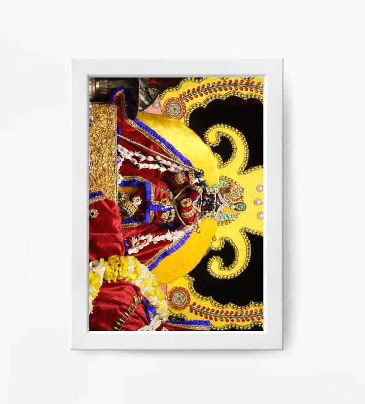 NOKKES Radha Raman Ji Vrindavan Radha Raman Thakur Ji White Photo Frames Religious Photo frame 5X7 Inch Photo Frame_QWW76