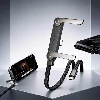 240W USB-C to USB-C Fast Charging Cable with Foldable Phone Stand, Braided PD Fast Charge & Data Sync Charger Cord Compatible with iPhone, Samsung Galaxy, OnePlus, Xiaomi, OPPO, Realme, iPad, MacBook & All USB-C Devices (Loos Packing) 240W USB-C to USB-C Fast Charging Cable with Foldable Phone Stand, Braided PD Fast Charge & Data Sync Charger Cord Compatible with iPhone, Samsung Galaxy, OnePlus, Xiaomi, OPPO, Realme, iPad, MacBook & All USB-C Devices (Loos Packing)