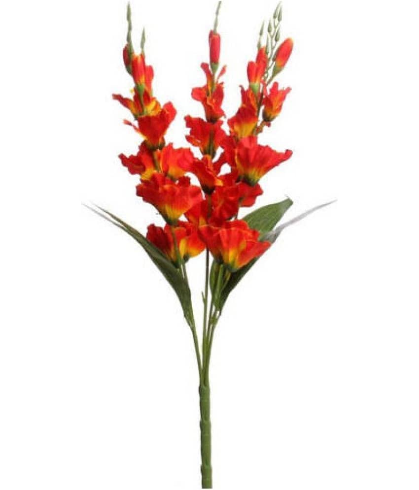 Green plant indoor Bougainvellia Orange Artificial Flowers Bunch - Pack of 1