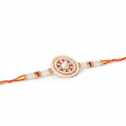 Designer Pearl and Stone Rakhi