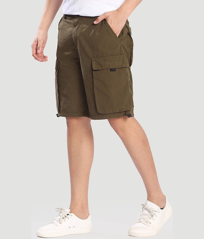 Bene Kleed Olive Cotton Men's Shorts ( Pack of 1 )