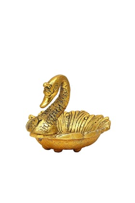 DreamKraft White Metal Duck Shaped Solid Dry Fruit Tray (Gold) DreamKraft White Metal Duck Shaped Solid Dry Fruit Tray (Gold)