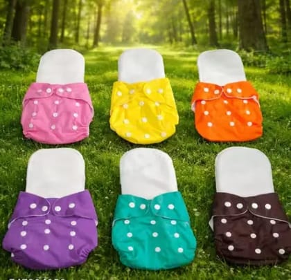 Pack of 6 with 6 Inserts Premium Baby Cloth Nappy