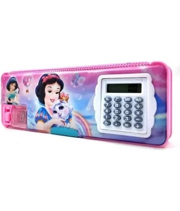 Eclet Mix Girls Barbie pencil geometry calci box Dual Sharpener With Calculator Double sided Stationary Box for Girls & Boys Pencil Box (Random collation-1Pcs) Art Plastic Pencil Box  (Set of 1, Multicolor)