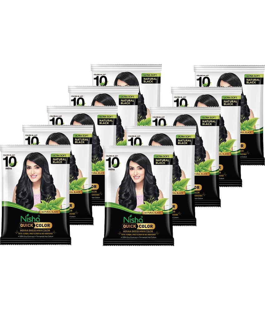 Nisha Quick Hair Color Ammonia Free Permanent Hair Color 100 g Black