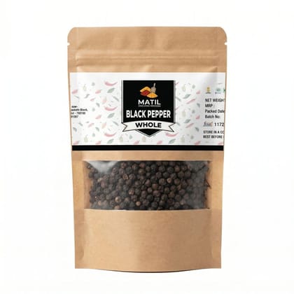 MATIL BLACK PEPPER (WHOLE)  - 50 gm - One stand-up pouch