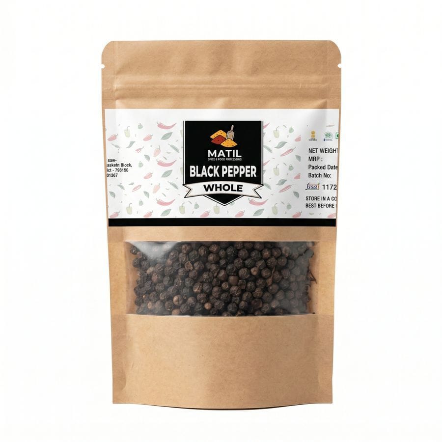 MATIL BLACK PEPPER (WHOLE) - 50 gm - One stand-up pouch