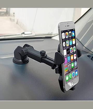 MS Wholesellar Dashboard & Windshield Horizontal Clip Car Mobile Holder - Black