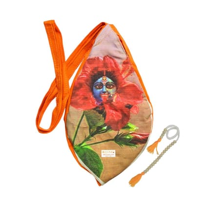 MAYAPURI Kali Mata Printed Cotton Beads Bag, Gomukhi Chanting Jhola with Zip Pocket and Sakshi Mala Counter, Pack of 1 MAYAPURI Kali Mata Printed Cotton Beads Bag, Gomukhi Chanting Jhola with Zip Pocket and Sakshi Mala Counter, Pack of 1
