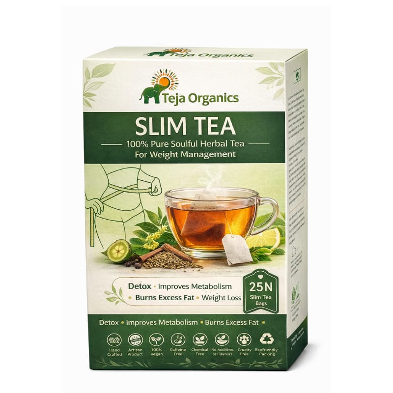 Slim Tea Bags 25 Nos |  Improves Metabolism |  Promotes Healthy Digestion | Burns Excess Fat | Sheds extra Kilos effortlessly | Weight Management | Detox | Caffeine Free