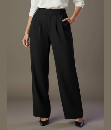 Addyvero Women Polyester Casual Trousers ( Black )