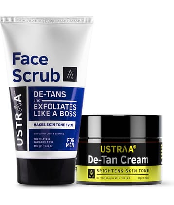 Ustraa Total De Tan Kit (Face Scrub De-tan & De-Tan Face Cream)