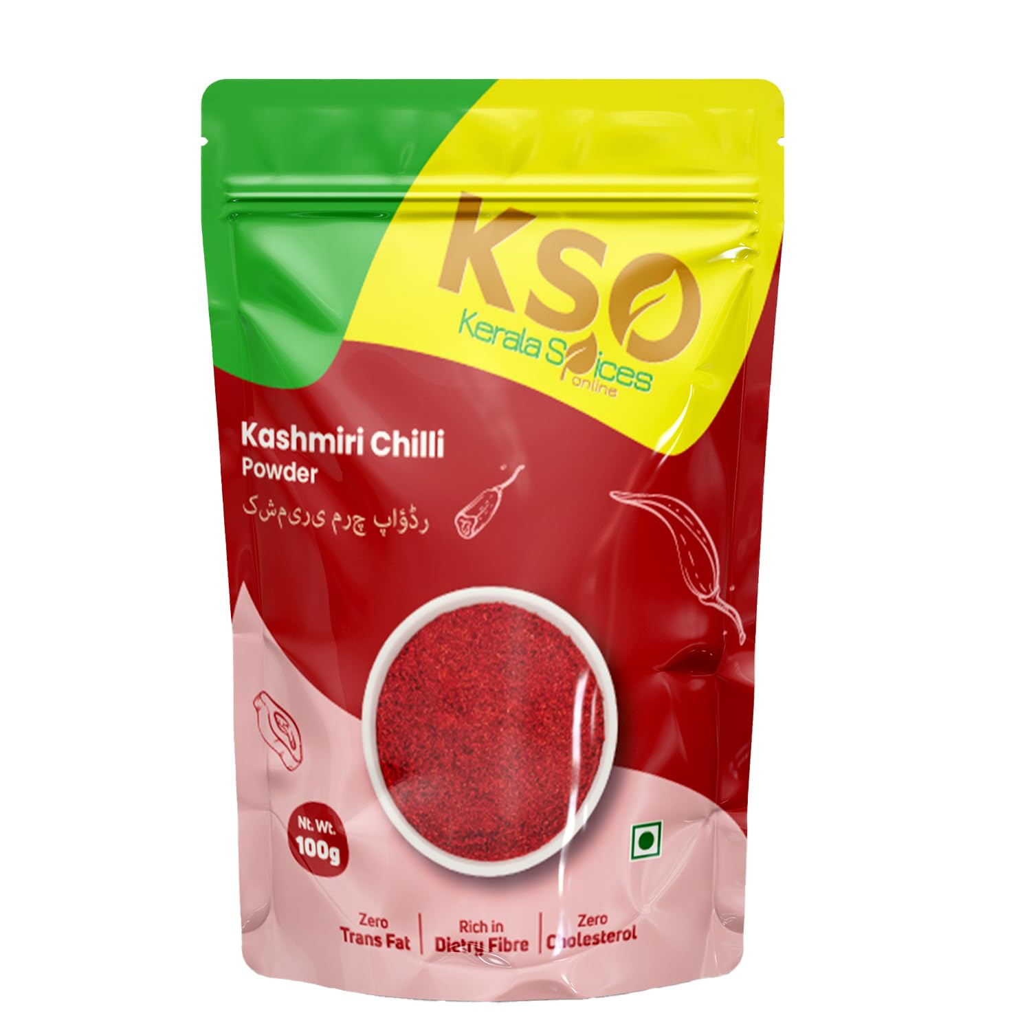Kerala Spices 100% Natural Kashmiri Lal Mirch Powder � Mild & Aromatic Red Chilli Powder (100 gm) | No Artificial Colors, Rich Flavor & Vibrant Red Hue
