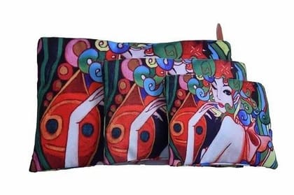 Multicolor Digital Printed Canvas Pouches, Shape: Square Multicolor Digital Printed Canvas Pouches, Shape: Square