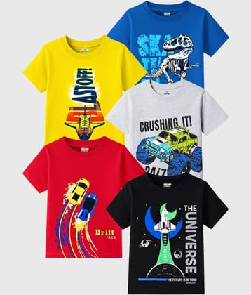 Kuchipoo Pack of 5 Boys Cotton Blend Polo T-Shirt ( Multicolor )