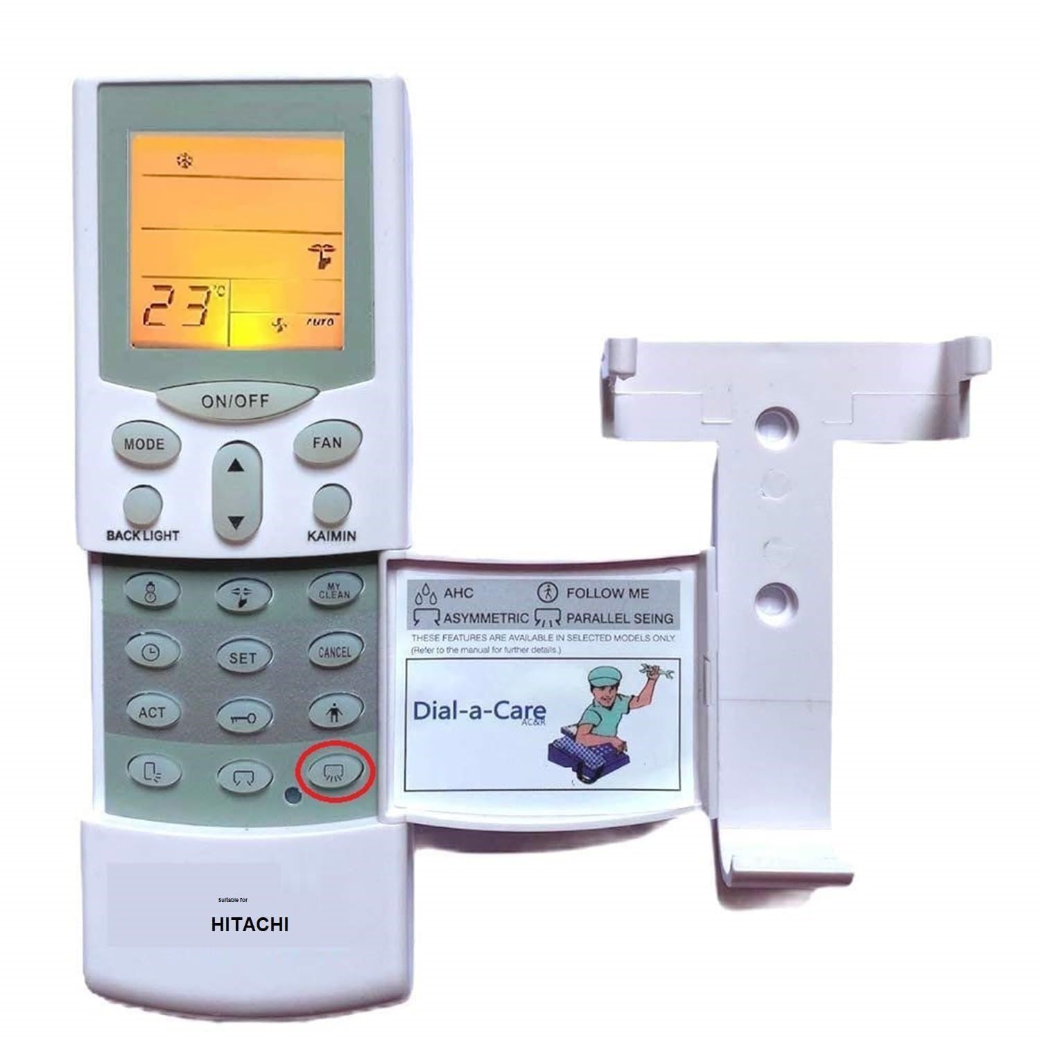 Ac Remote comaptible for Hitachi Split and Window Ac Remote (with Backlight) 1.5 ton, 1 ton, 2 ton (AC-59) Ac Remote comaptible for Hitachi Split and Window Ac Remote (with Backlight) 1.5 ton, 1 ton, 2 ton (AC-59) - white