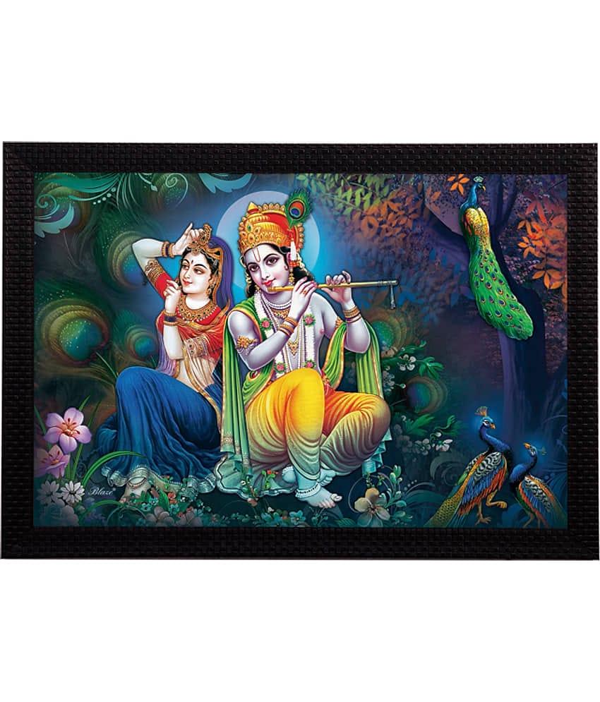 eCraftIndia Multicoloured Radha Krishna UV Wall Art