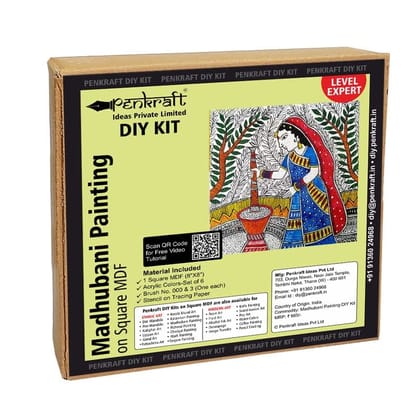 Madhubani Painting on Square Board DIY Kit by Penkraf| Free Video Tutorial Madhubani Painting on Square Board DIY Kit by Penkraf| Free Video Tutorial