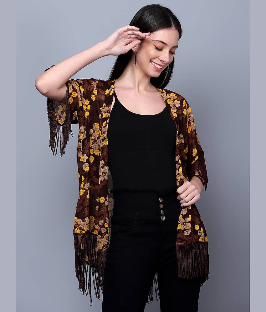 GALWIZ Georgette Women's Shrugs - Brown ( )