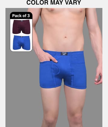 Pack of 3 Dollar Multicolor MLHTR-01-P-AST5-PO3 Cotton Men's Trunks