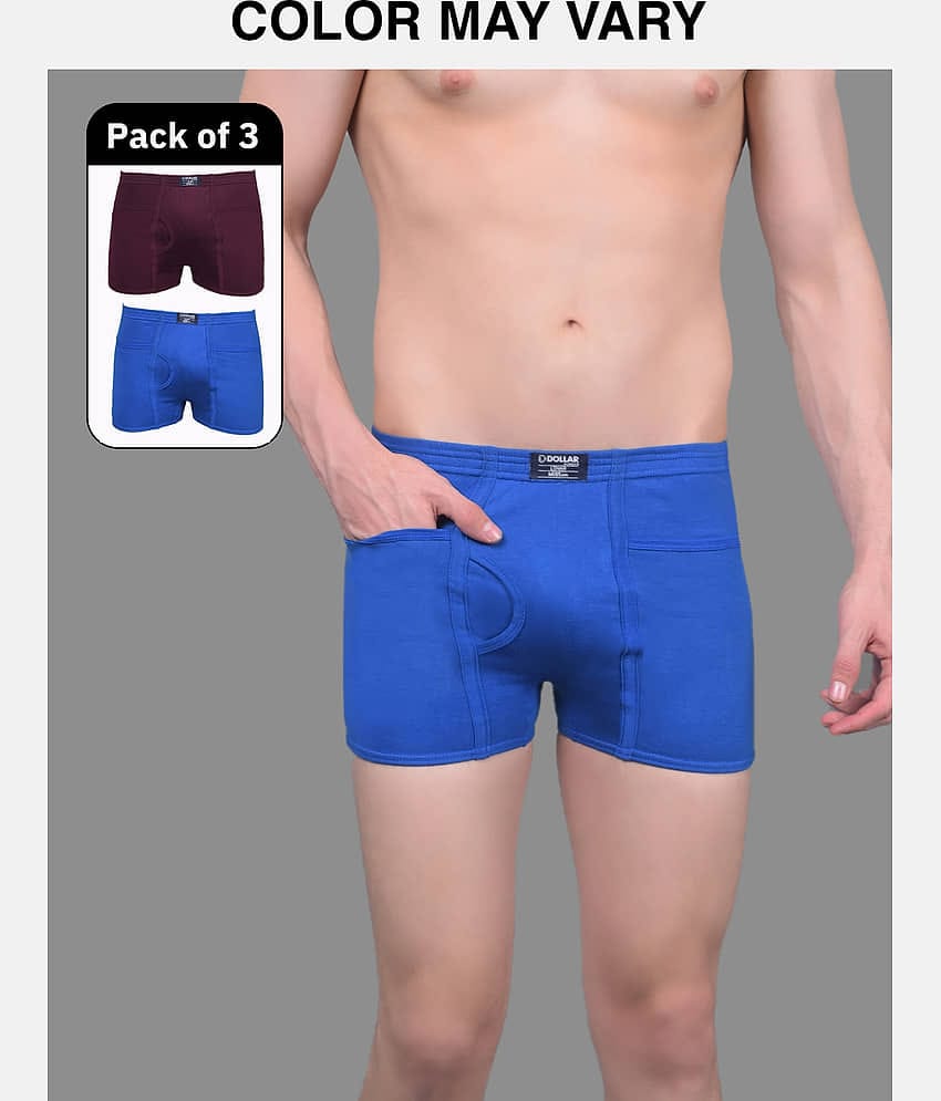 Pack of 3 Dollar Multicolor MLHTR-01-P-AST5-PO3 Cotton Men's Trunks