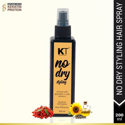 KT Professional No Dry Styling Moisture Mist Hair Spray & Heat Protector - 200ml