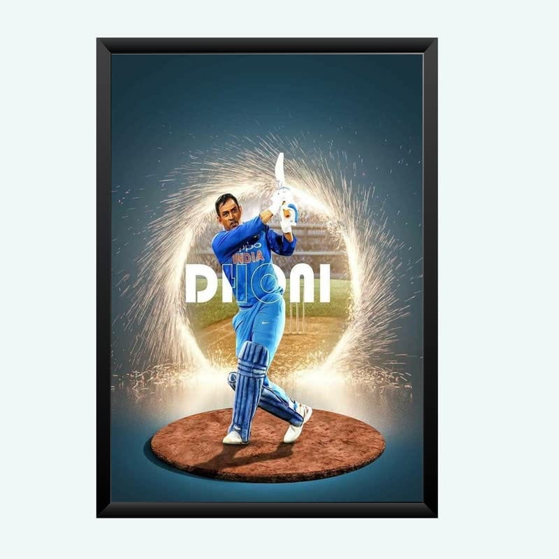 Nokkes Cricket IPL M.S Dhoni CSK Chennai Super King Team Photo Frame 8X12 Inch Size Photo Frame Photo Home Office_msd23