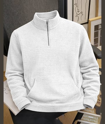 Eyebogler Polyester Turtle Neck Men's Sweatshirt - White ( Pack of 1 )